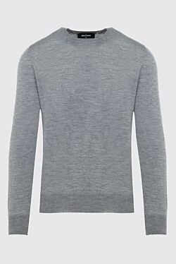 Cashmere and silk jumper gray for men