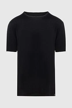 Black linen T-shirt for men