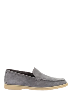 Gray suede loafers for men