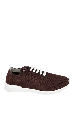 Brown men's textile sneakers