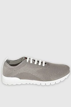 Gray men's textile sneakers