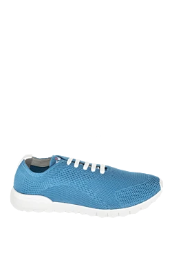 Blue textile sneakers for men