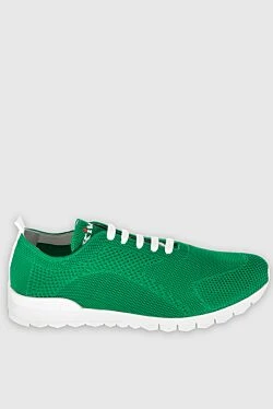 Green men's textile sneakers