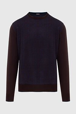 Джемпер из кашемира и шелка коричневый мужской