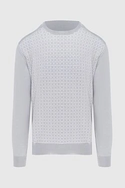 Джемпер из кашемира и шелка серый мужской