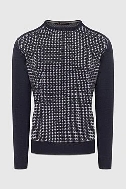 Black cashmere and silk jumper for men