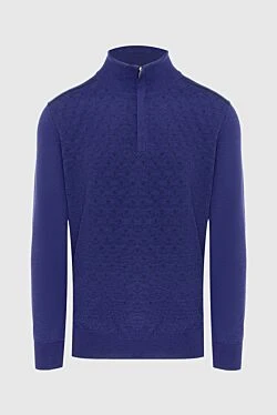 Cashmere and silk tee for men purple
