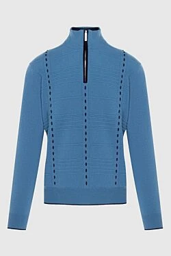 Тройер из кашемира и замши голубой мужской