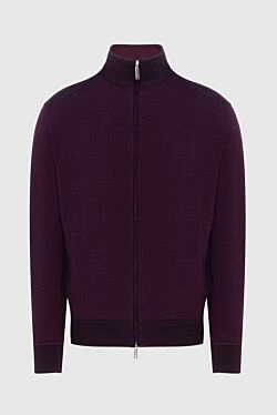 Кардиган мужской из кашемира и шелка бордовый