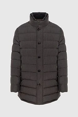 Men's wool and cashmere down jacket gray