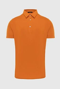 Orange cotton polo for men