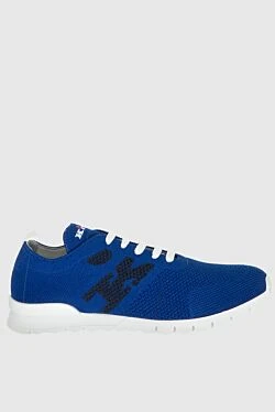 Blue textile sneakers for men