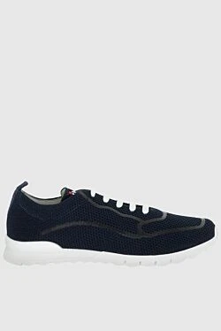 Blue textile sneakers for men