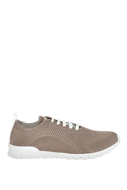 Beige men's textile sneakers