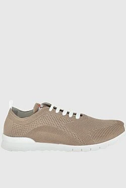 Beige men's textile sneakers