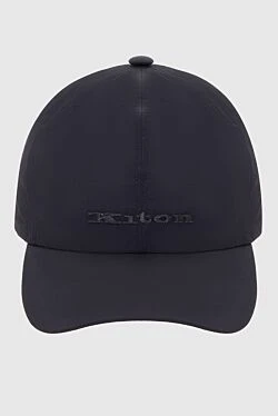 Blue cotton and polyamide cap for men