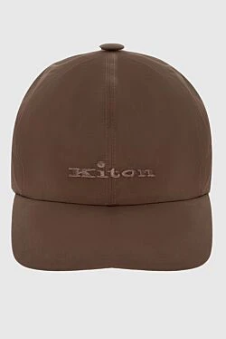 Brown cotton and polyamide cap for men