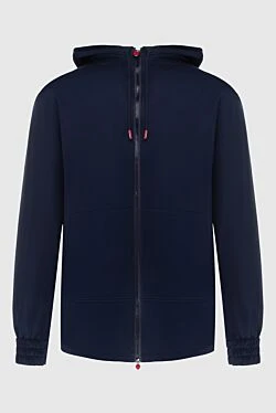 Hoodie for men made of cotton blue