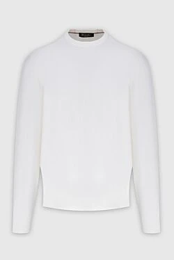 White cotton and silk jumper for men