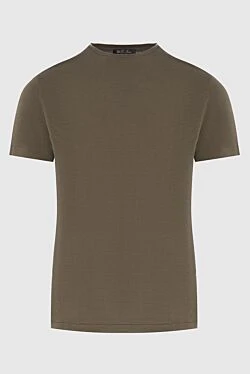 Silk and cotton T-shirt green for men