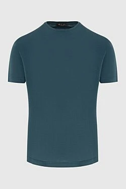 Green silk and cotton T-shirt for men