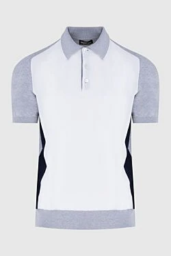 Cotton and silk polo white for men