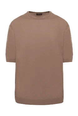 Cotton short sleeve jumper brown for men
