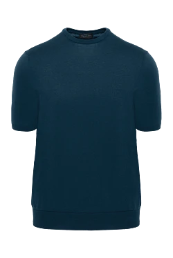 Blue short sleeve cotton jumper for men