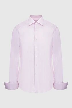 Сорочка чоловіча рожева бавовняна з французькими манжетами