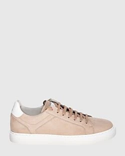 Beige nubuck sneakers for men