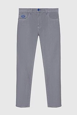 Men's gray jeans with logo on the pocket