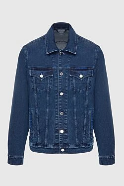 Denim jacket made of cotton and polyurethane blue for men