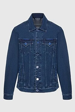 Denim jacket made of cotton and polyurethane blue for men