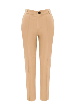 Women's beige leather pants