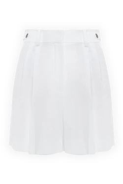 Straight cut linen white shorts for women