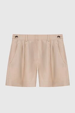 Bermuda shorts beige women's linen