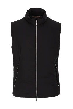 Black polyester vest for men