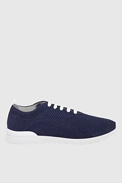 Men's blue sneakers with logo on the tongue