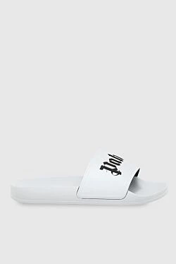 Sliders for women white with black logo