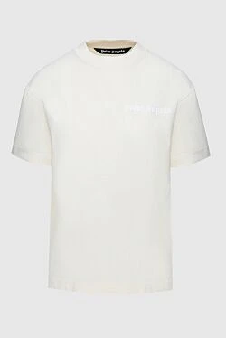 Women's white loose-fitting T-shirt with logo