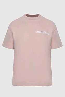 Women's pink T-shirt with white logo