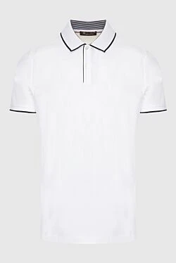 Polo made of cotton and elastane white for men