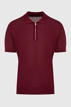 Silk polo red for men