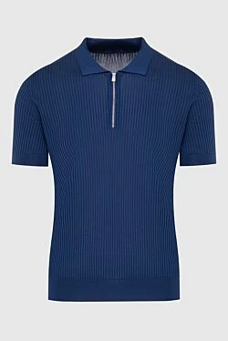 Silk polo blue for men