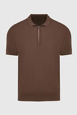 Silk polo brown for men