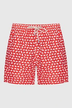 Swimming shorts for men red with an original pattern