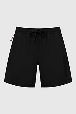 Black polyamide and elastane shorts for men