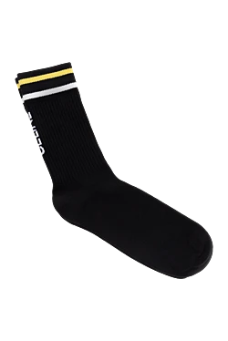 Womens black socks with white logo