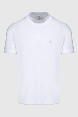 Футболка чоловіча біла бавовняна з сірим лого