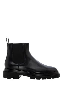 Black leather chelsea boots for women